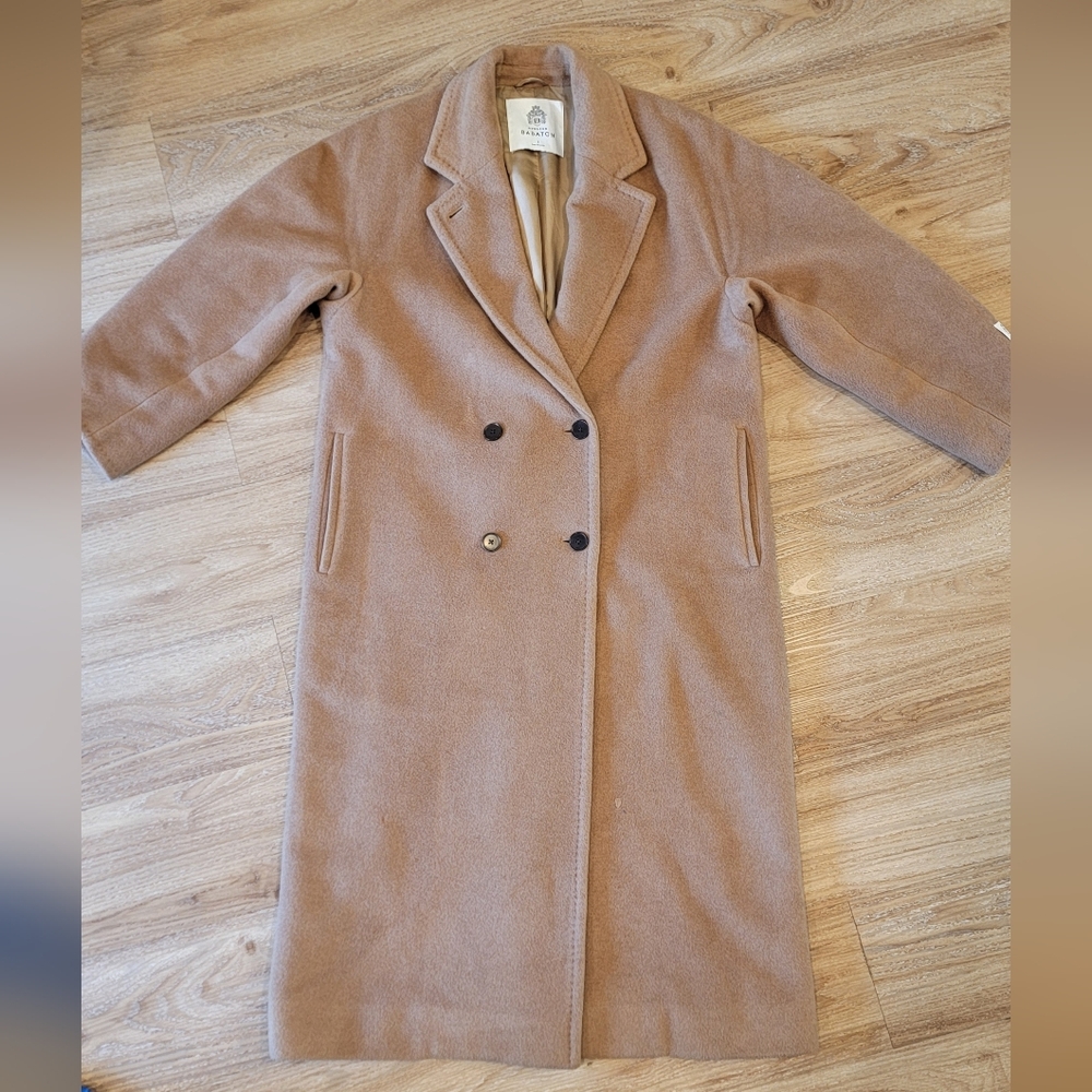 BABATON, The Slouch Coat - ReCamel Wool, Cocoa Sand, Size 3.